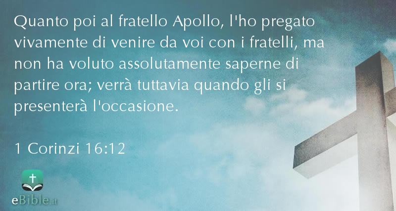 Bibbia 1 Corinzi capitolo 16 versetto 12