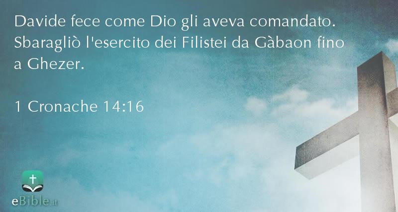 Bibbia 1 Cronache capitolo 14 versetto 16