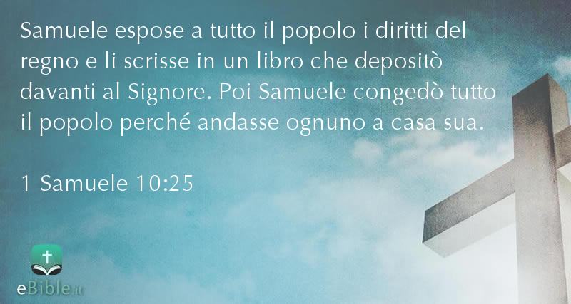 Bibbia 1 Samuele capitolo 10 versetto 25