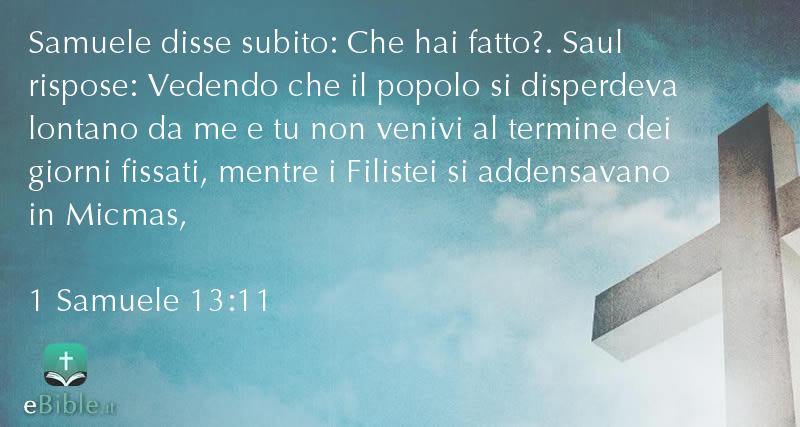Bibbia 1 Samuele capitolo 13 versetto 11