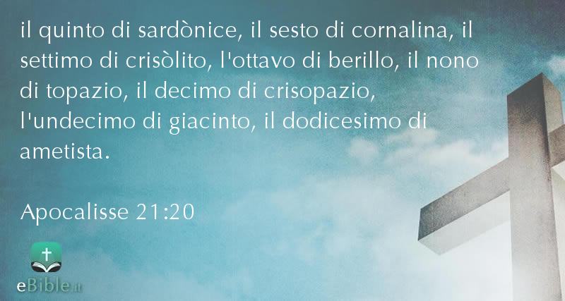 Bibbia Apocalisse capitolo 21 versetto 20
