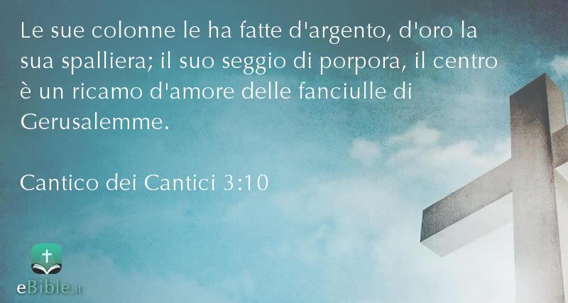 Bibbia Cantico dei Cantici capitolo 3 versetto 10