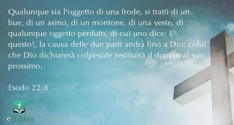 Bibbia Esodo capitolo 22 versetto 8