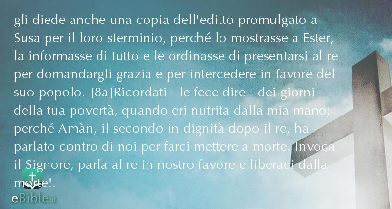 Bibbia Ester capitolo 4 versetto 8