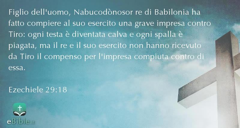 Bibbia Ezechiele capitolo 29 versetto 18