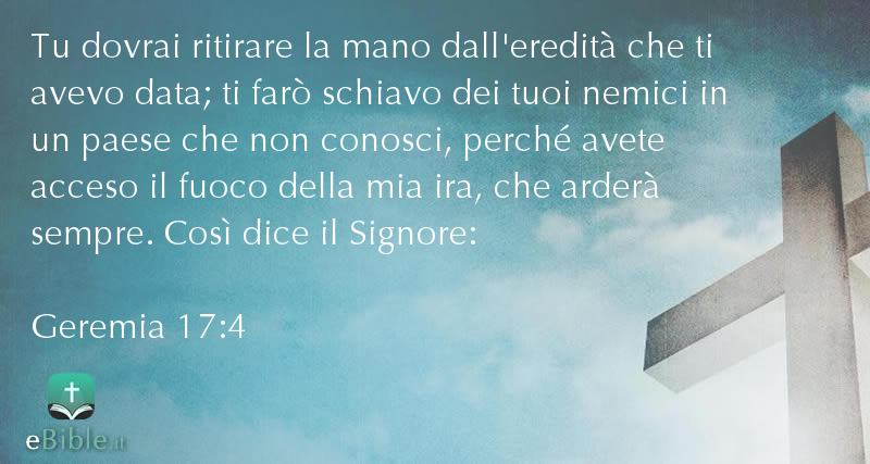 Bibbia Geremia capitolo 17 versetto 4