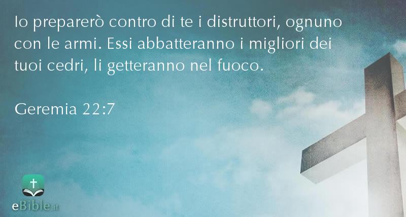 Bibbia Geremia capitolo 22 versetto 7