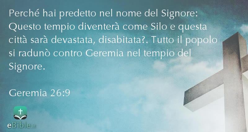 Bibbia Geremia capitolo 26 versetto 9