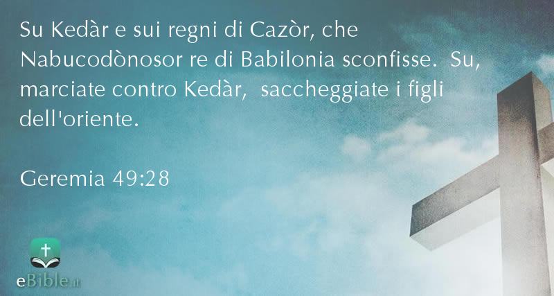 Bibbia Geremia capitolo 49 versetto 28