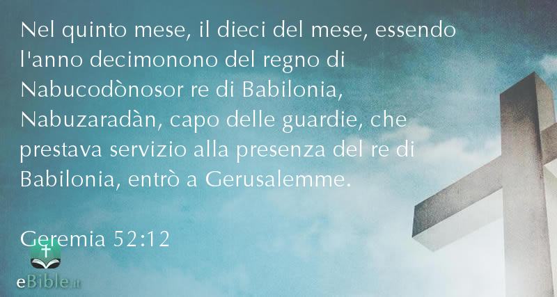 Bibbia Geremia capitolo 52 versetto 12