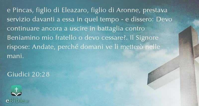 Bibbia Giudici capitolo 20 versetto 28