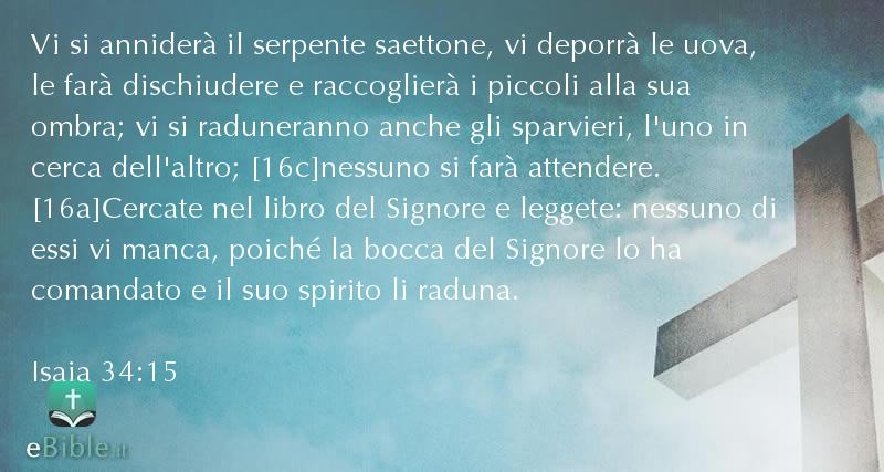 Bibbia Isaia capitolo 34 versetto 15