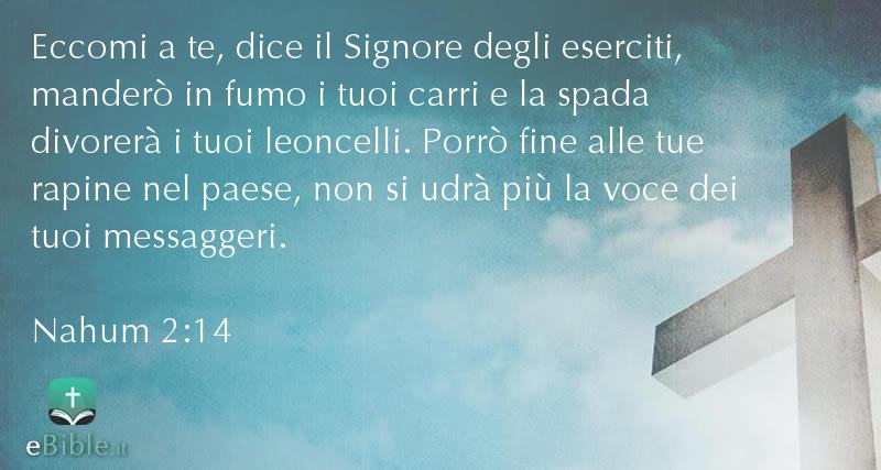 Bibbia Nahum capitolo 2 versetto 14