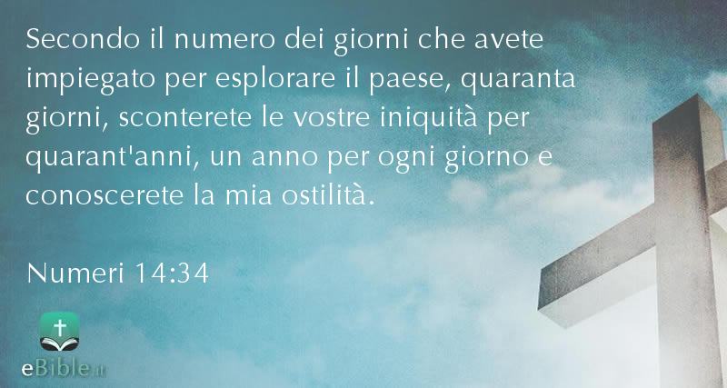Bibbia Numeri capitolo 14 versetto 34